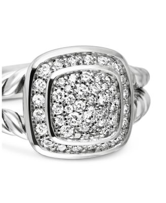 Sterling Silver Petite Albion&reg; Diamond Pav&eacute; Ring