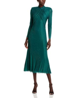 Self-Portrait - Rhinestone Mesh Midi Dress