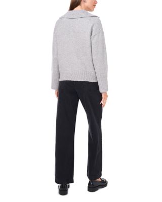 V Neck Spread Collar Sweater