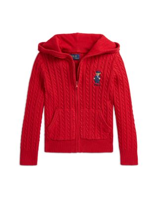 Ralph Lauren - Girls' Polo Bear Cotton Full-Zip Sweater - Little Kid