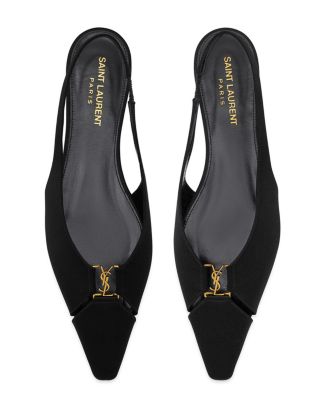 【関税&送料込】Saint Laurent Ballerina Slingback Babylone I Saint Laurent Babylone Satin Slingback Ballerina Flats
