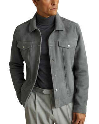 REISS - Eden Suede Press Stuf Trucker Jacket