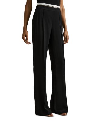 REISS - Sian Logo Waistband Wide Leg Pants