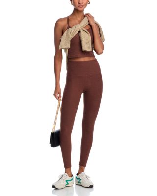 Spacedye Slim Racerback Cropped Tank in Bold Mocha Heather