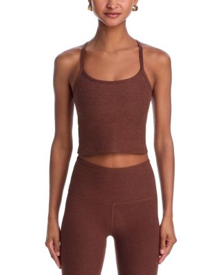 Spacedye Slim Racerback Cropped Tank in Bold Mocha Heather