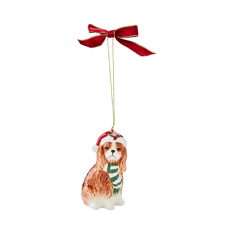 SPODE CHRISTMAS TREE KING CHARLES SPANIEL ORNAMENT