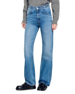 Sandro Jekyll High Rise Jeans in Blue Jean