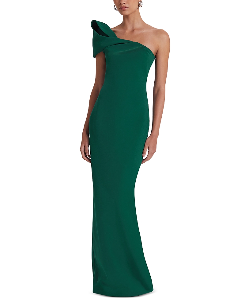 Safiyaa Blanchette One Shoulder Gown In Tourmaline