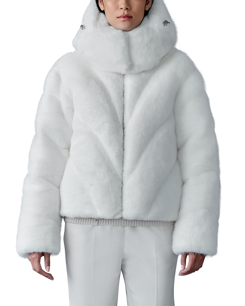 Mackage Anik Brushed Faux Fur Down Jacket In Cream