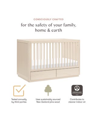 Bento 3 in 1 Convertible Storage Crib With Toddler Bed Conversion Kit