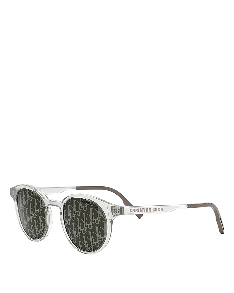Dior Tag R1i 49mm Small Mirror Round Sunglasses In Gray/smoke Mirrored