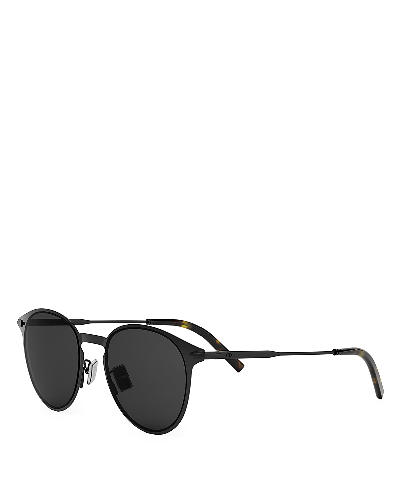 Dior Blacksuit R8u Round Sunglasses, 51mm In Black/smoke