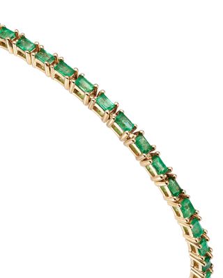 Emerald Tennis Bracelet in 14K Yellow Gold