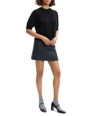 Cashmere Cropped Short Sleeve Sweater