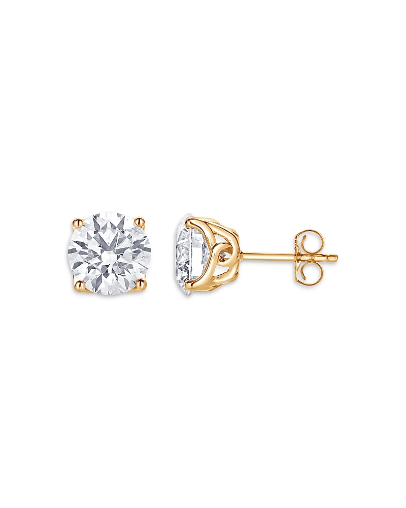 BLOOMINGDALE'S FINE COLLECTION CERTIFIED LAB GROWN DIAMOND TULIP SETTING STUD EARRINGS IN 18K YELLOW GOLD, 4.0 CT. T. W.