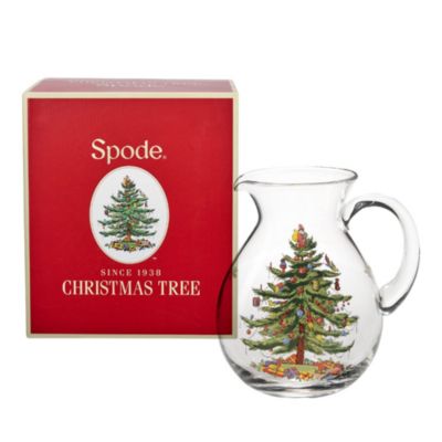 Christmas Tree Glass Pitcher