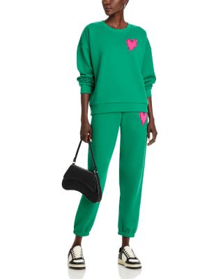 AQUA - Crewneck Heart Patch Sweatshirt & Sweatpants - Exclusive