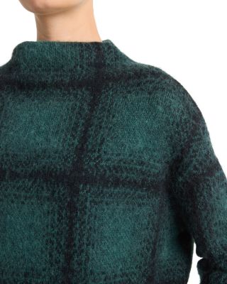 Vince Shadow Plaid Funnel Neck Sweater Bloomingdale's