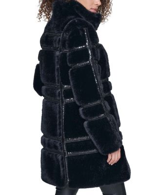 Faux Fur Sequined Coat