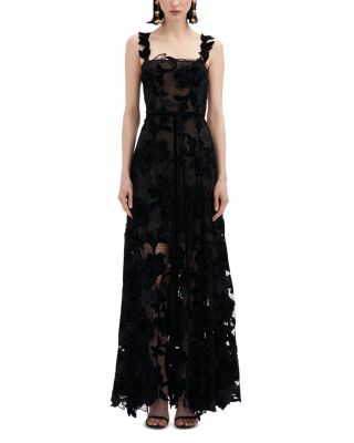 Oscar de la Renta - Sweetheart Neck Peony Gown