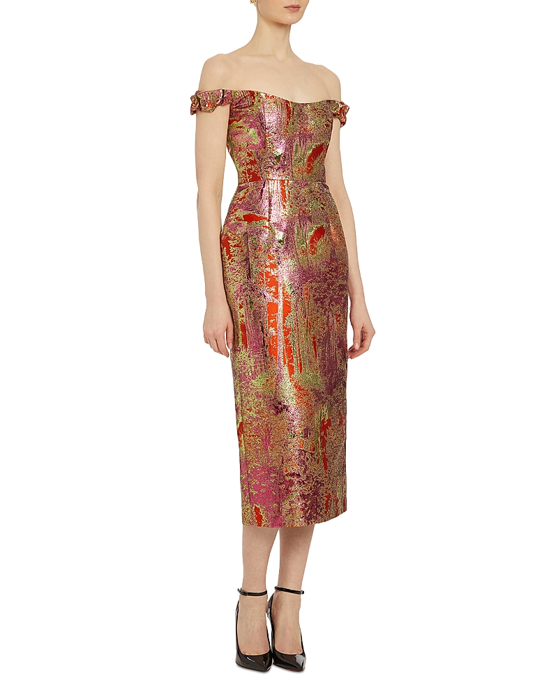 Markarian Amina Metallic Brocade Dress