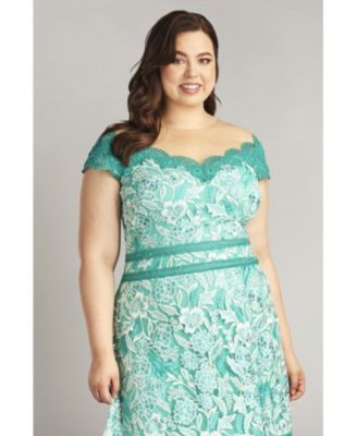 Plus Nance Double Banded Scalloped Lace Dress