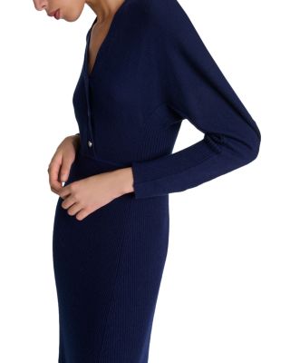 ribbed knit button down dress Liverpool Alexis Ribbed Knit Button Front Dress : Black – TeaElla main image 0