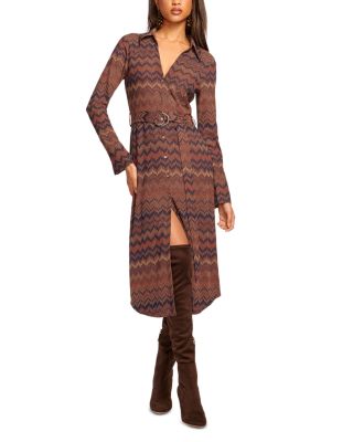 Ramy Brook - Lydia Saddle Chevron Shirt Dress