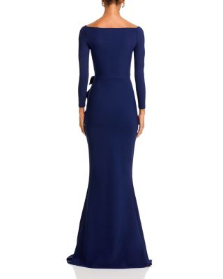 ワンピース CHIARA BONI SILVERIA VELVET (52536) Chiara Boni La Petite Robe Silveria Long-Sleeve Side-Drape