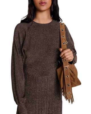 Maje Rillante Metallic Knit Maxi Dress | Bloomingdale's Women