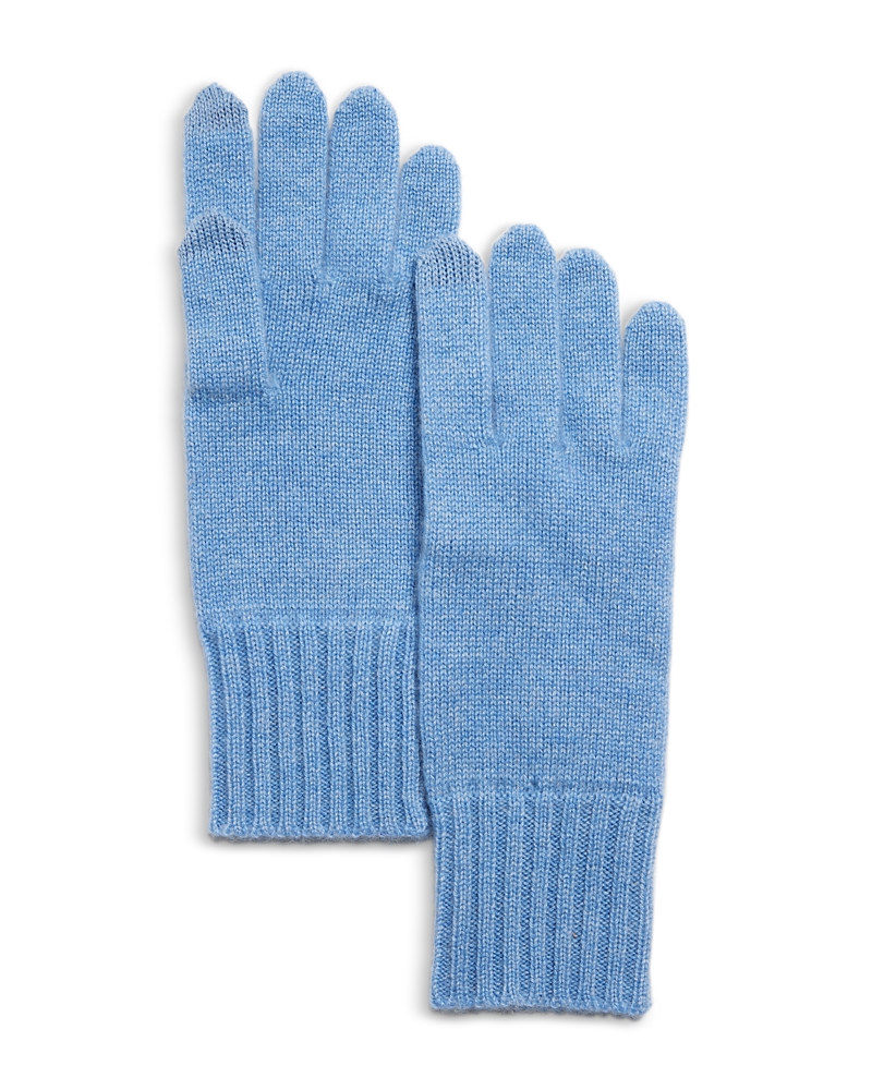 C By Bloomingdale's Cashmere Rib Tech Gloves - Exclusive In Heather Blue