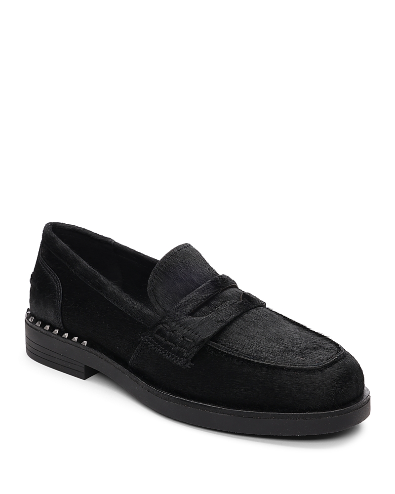 Ash Loafers With Studs Detail And Textured Finish In Black Pony
