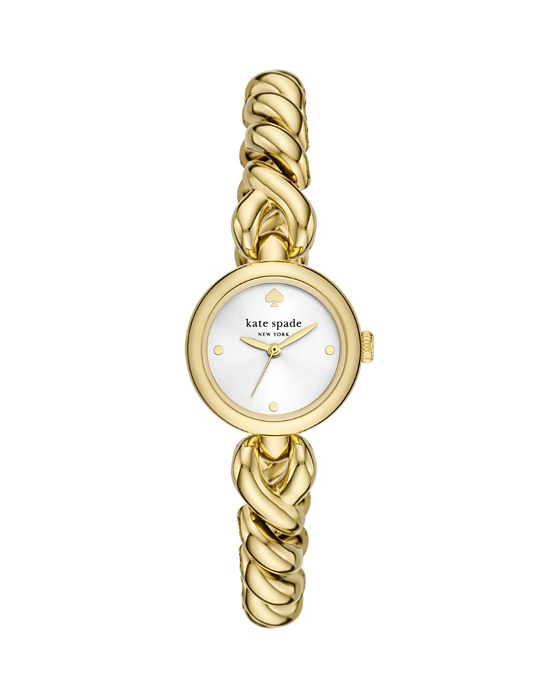 Kate Spade Monroe Braid Twist Watch In White/gold