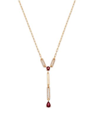 Bloomingdale's Fine Collection - Bloomingdale's Sapphire & Diamond Lariat Necklace in 14K White Gold, 18"