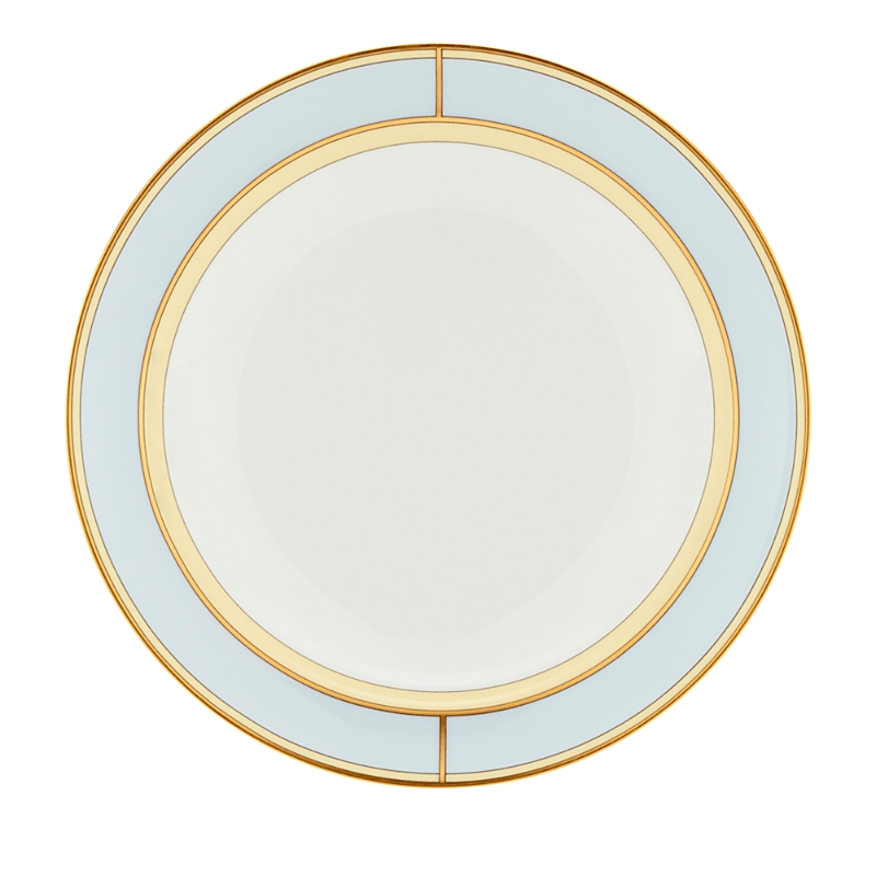 Ginori 1735 Porcelain Colonna Diva Celeste Soup Plate In Celeste