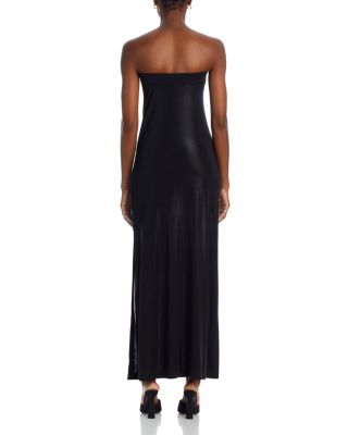 Strapless Side Slit Gown