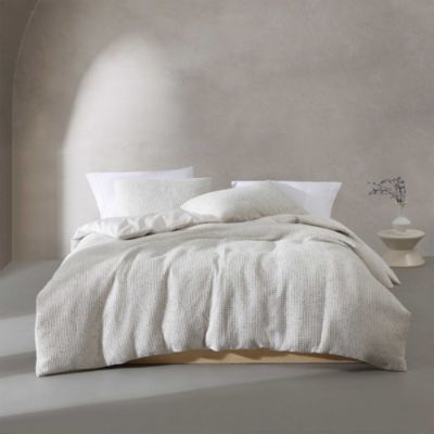 Speckled Waffle Cotton 3 Piece Duvet Cover Set, Queen