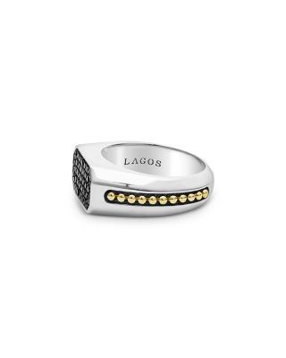 Anthem Two Tone Octagon Black Diamond Ring