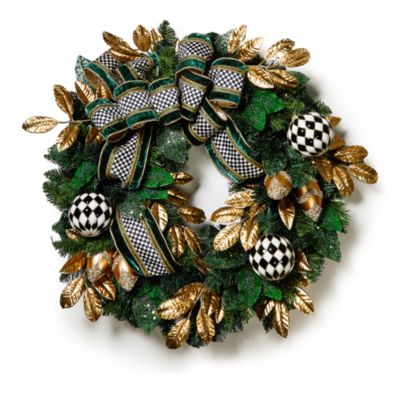 Mackenzie-Childs - Emerald Luxe Illuminated 30" Wreath