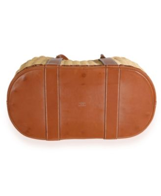 Garden Party Leather Straw/Raffia Handbag