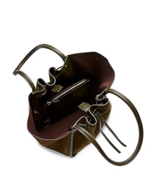 Large Suede Ruched Tote