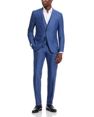 Modest Peak Lapel Slim Fit Men's Suits Chocolate 2 Pieces Solid Color Wedding Suit main image 0