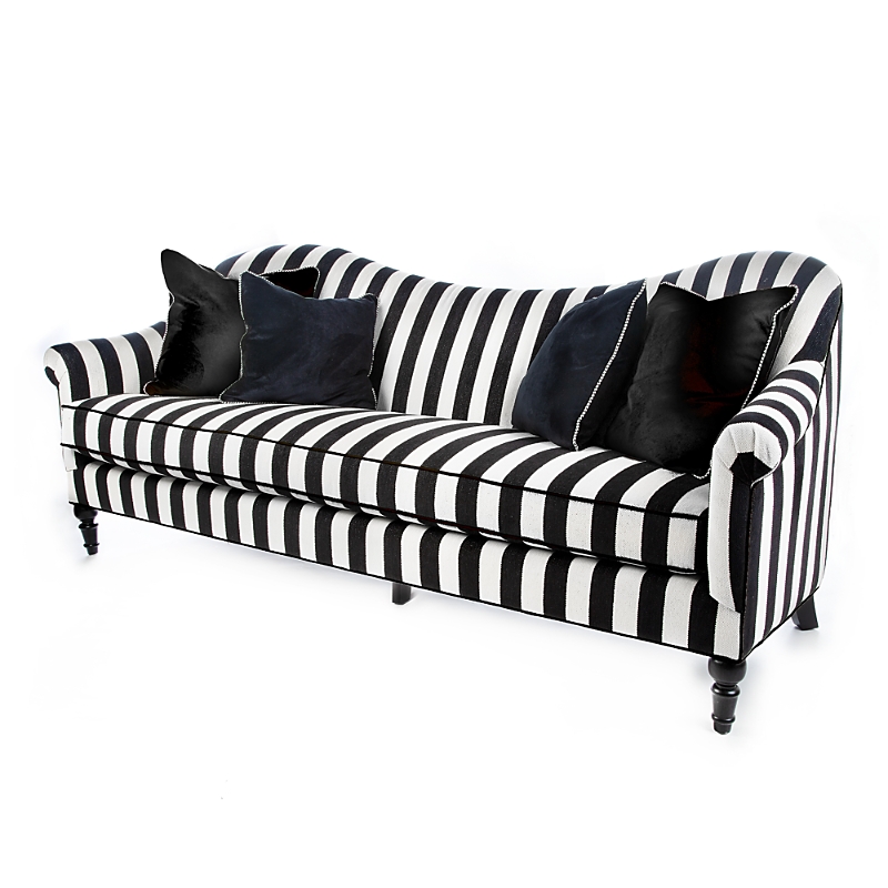 Mackenzie-childs Marquee Sofa In Black/white