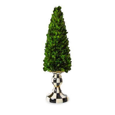 Mackenzie-Childs Courtly Check Pedestal Boxwood Tree, 17.5