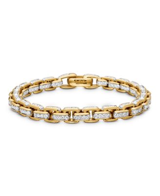 David Yurman - Men's Box Chain Bracelet in 18K Yellow Gold with Diamonds, 7.3mm