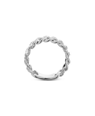 Belmont Curb Link Narrow Ring with Pav&amp;eacute; Diamonds