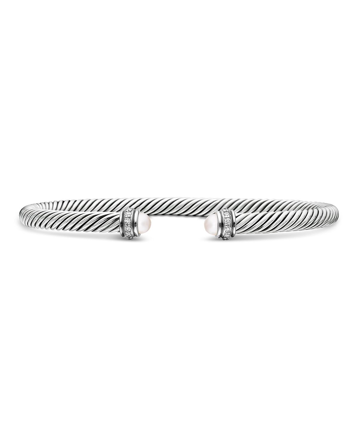 David Yurman Cable Classic Bracelet with Cultured Freshwater Pearls and Diamonds