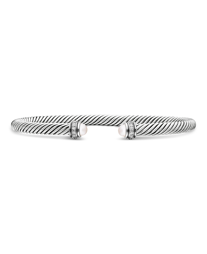 David Yurman Cable Classic Bracelet with Cultured Freshwater Pearls and Diamonds