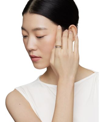 Crossover Band Ring in Sterling Silver with 18K Yellow Gold, 6.8mm