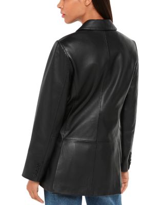 Aliza Waisted Leather Blazer